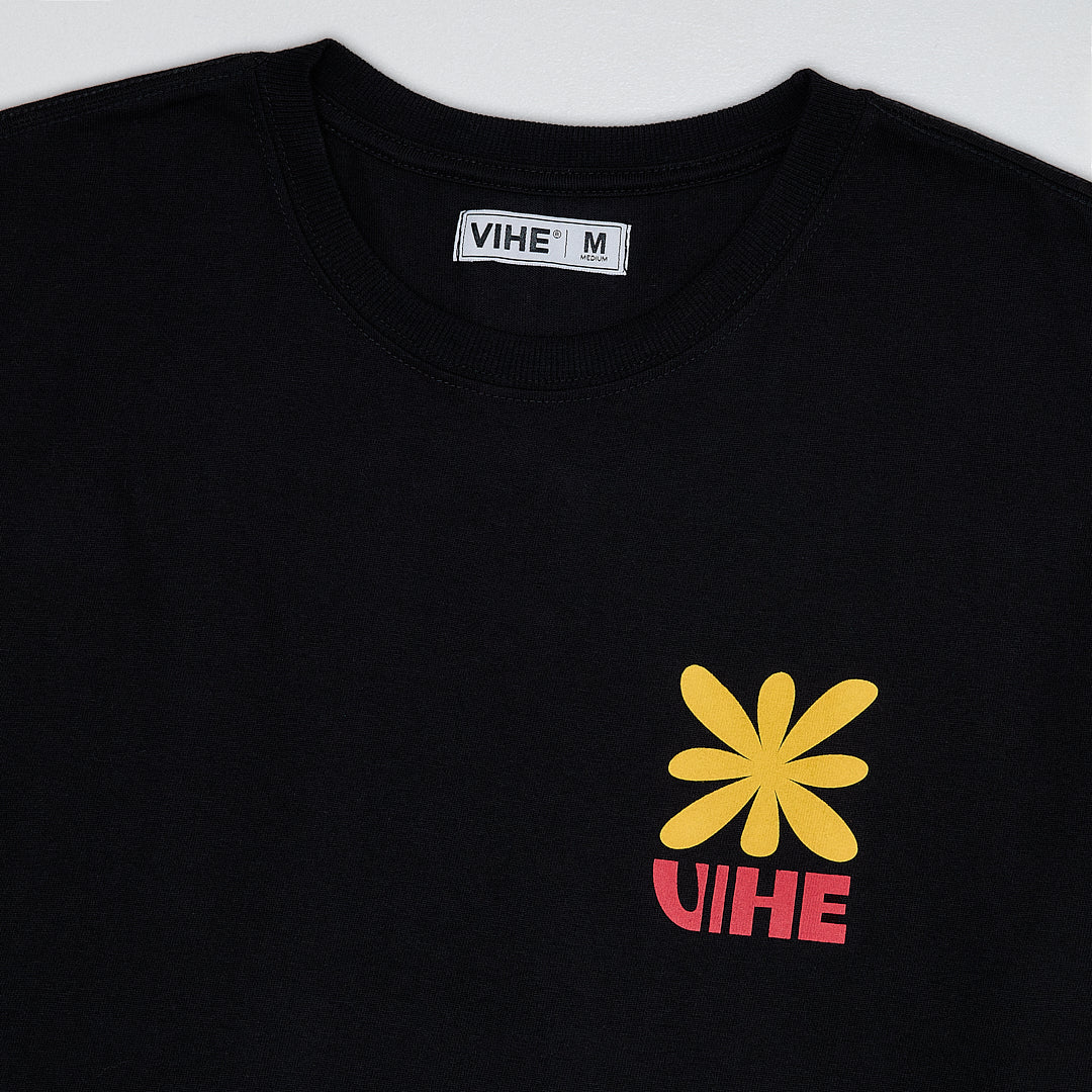 Camiseta Vihe Flower Preta