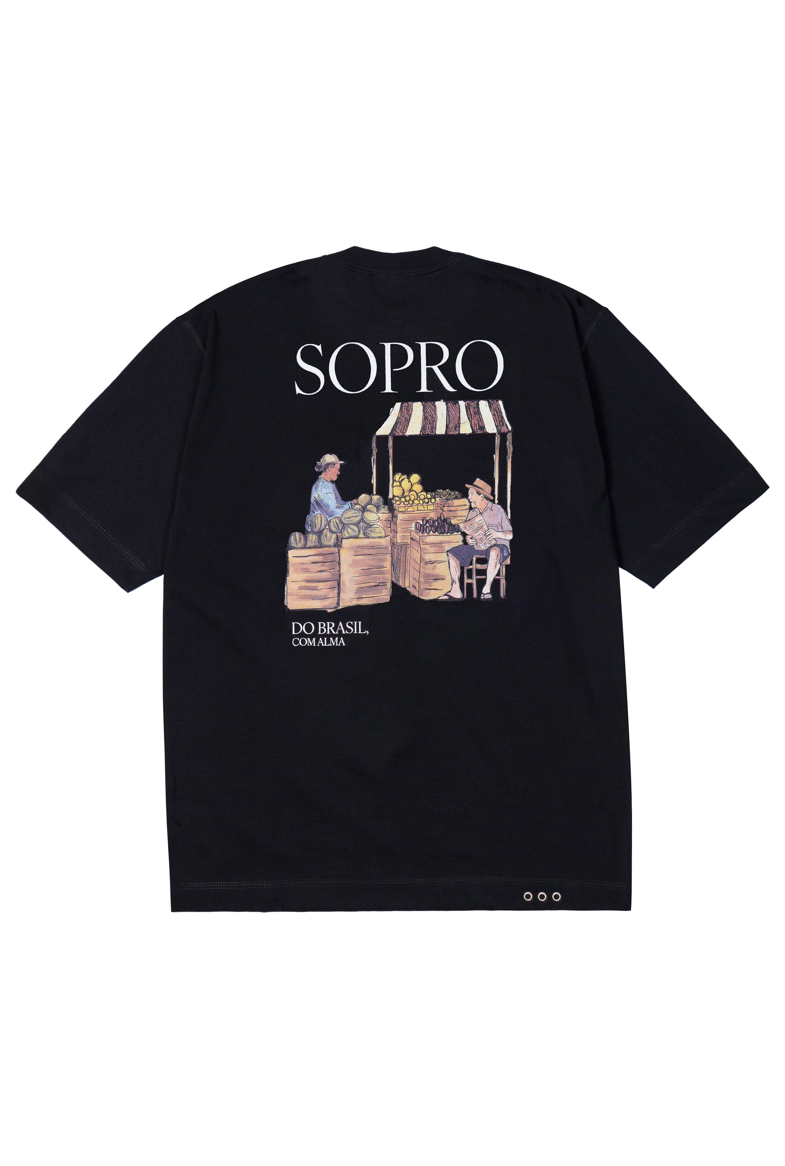 Camiseta Sopro Feria Libre Oversized Preta