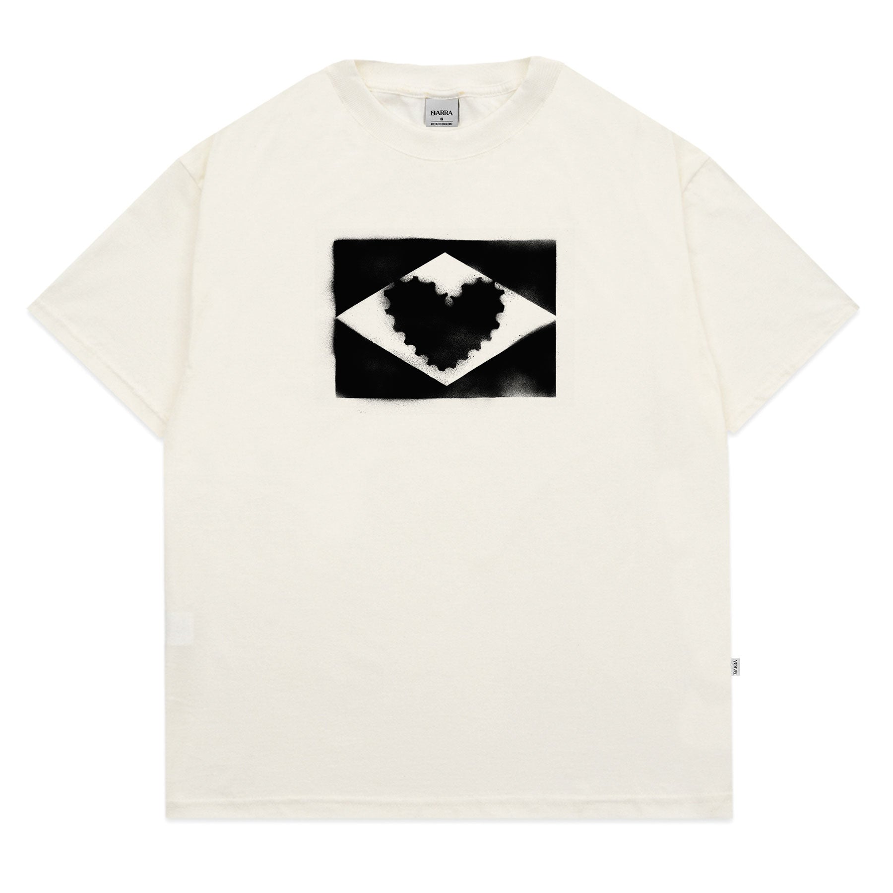 Camiseta Barra Crew Brasil Estencil Off White