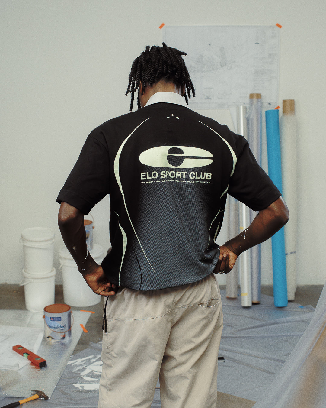 Camiseta Elo Oversized Sport Club Preta