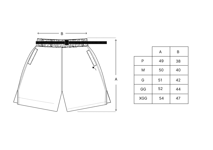 Shorts Classic Class Pipa Preto e Laranja