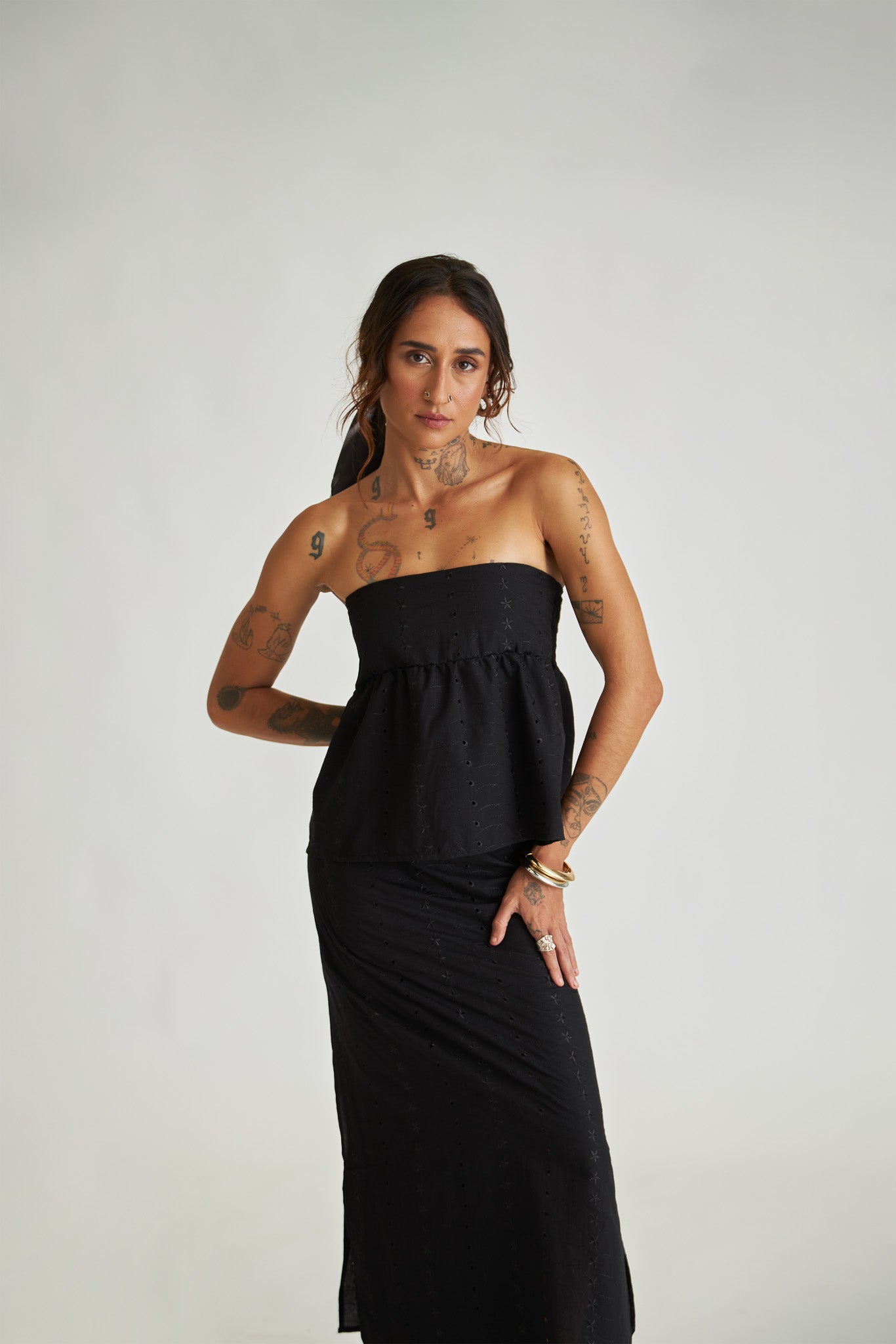 Saia Tansu Pareo Lillies Preto