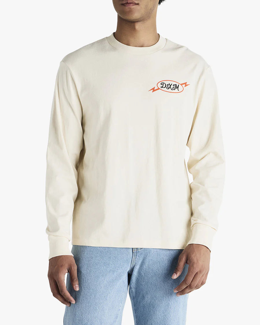Camiseta Box Fit Manga Longa Deus Ex Machina Lota Dirty White
