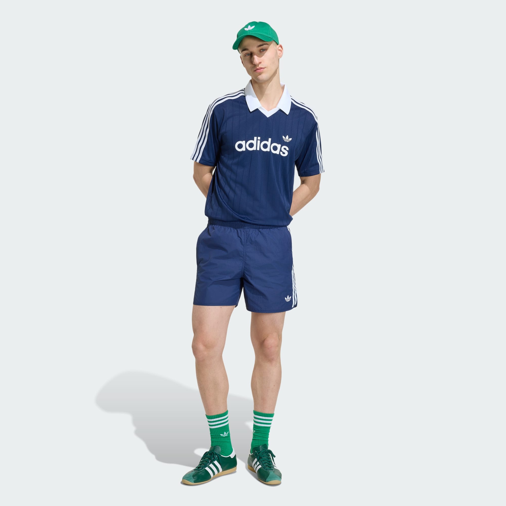 Camiseta Polo Adidas Pinstripe Marinho