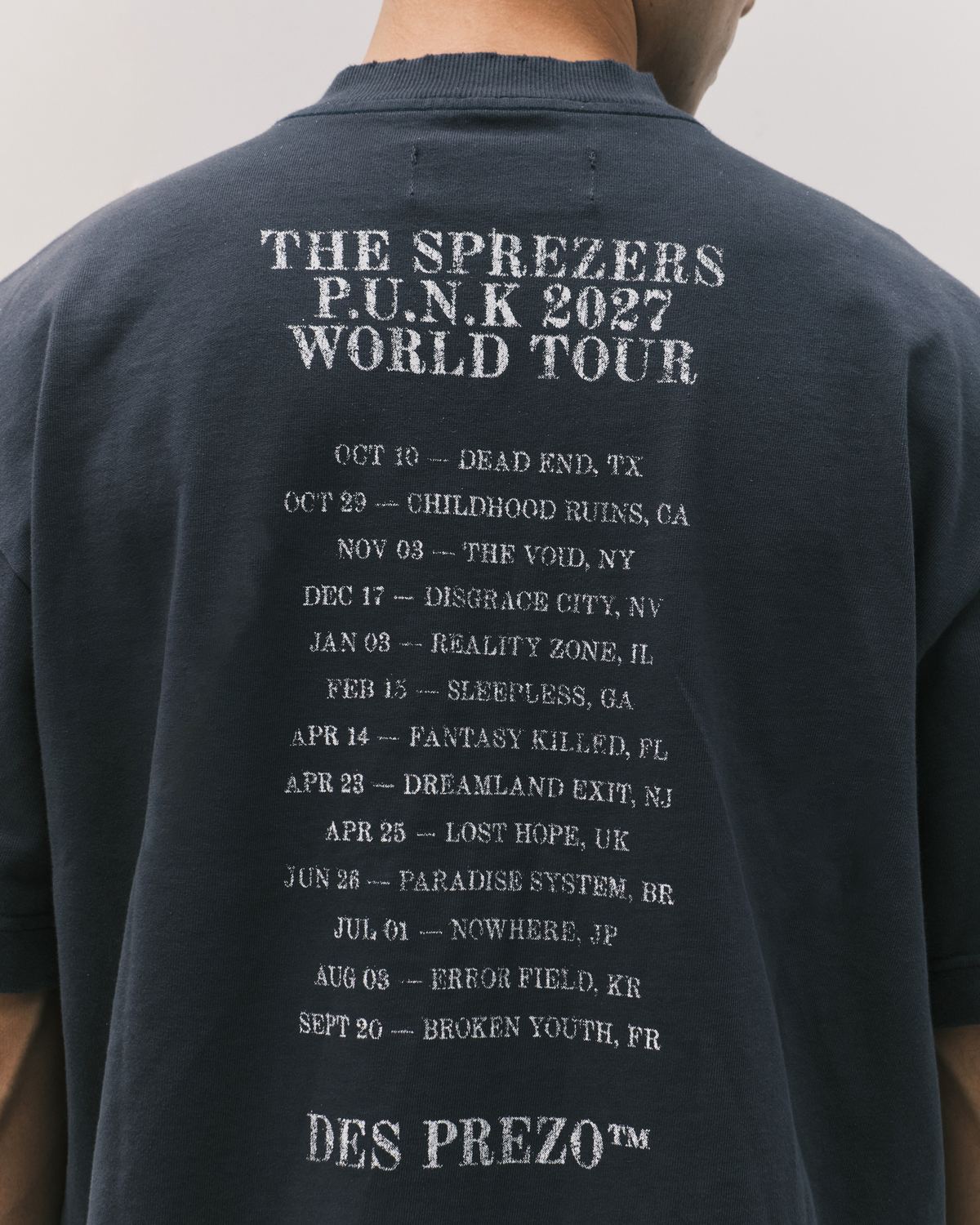 Camiseta Des Prezo P.U.N.K World Tour Vintage Marinho