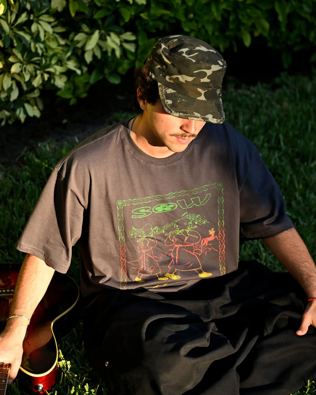 Boné Sow Distressed Camo Verde