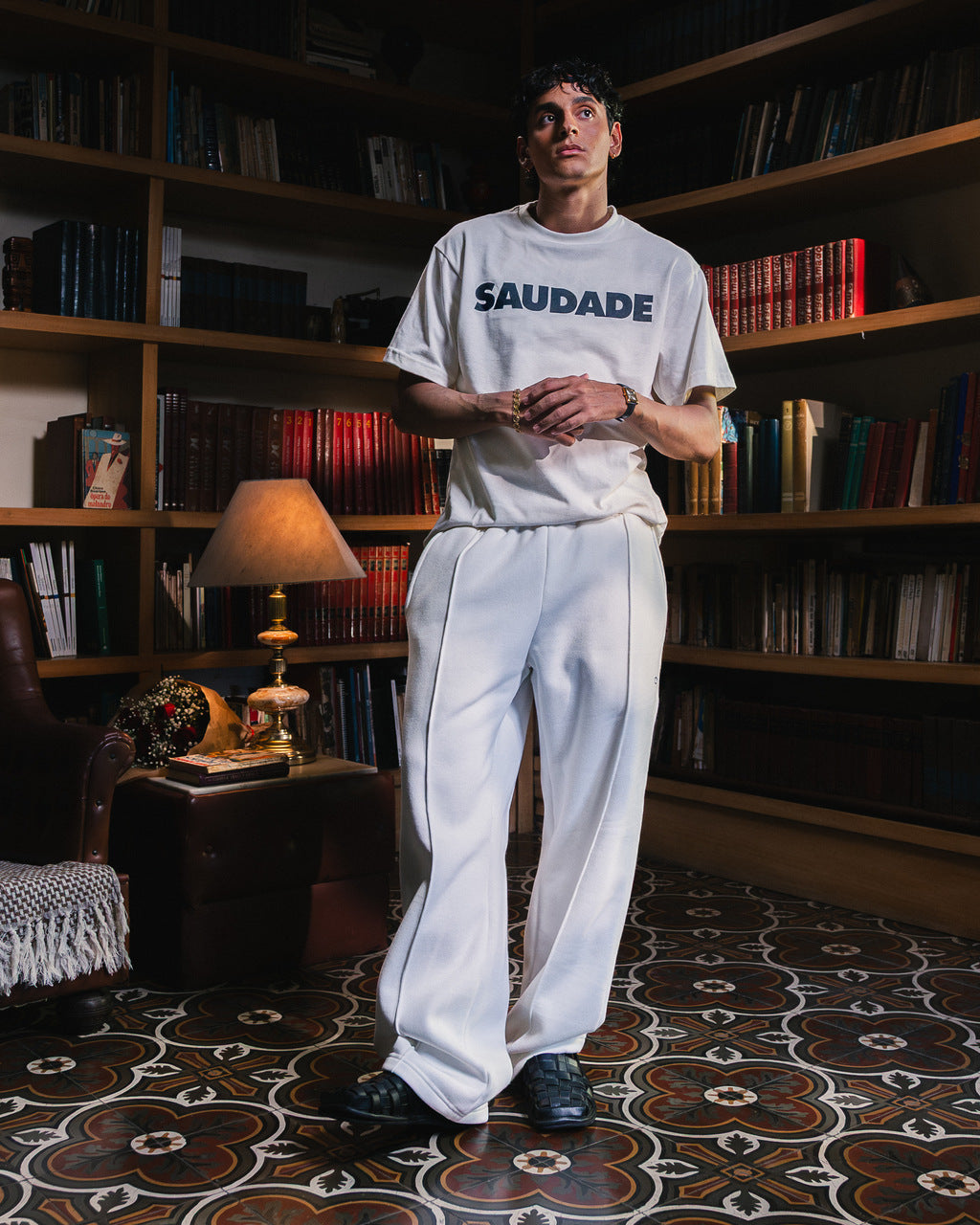Calça de Moletom Cetti Logo Off White