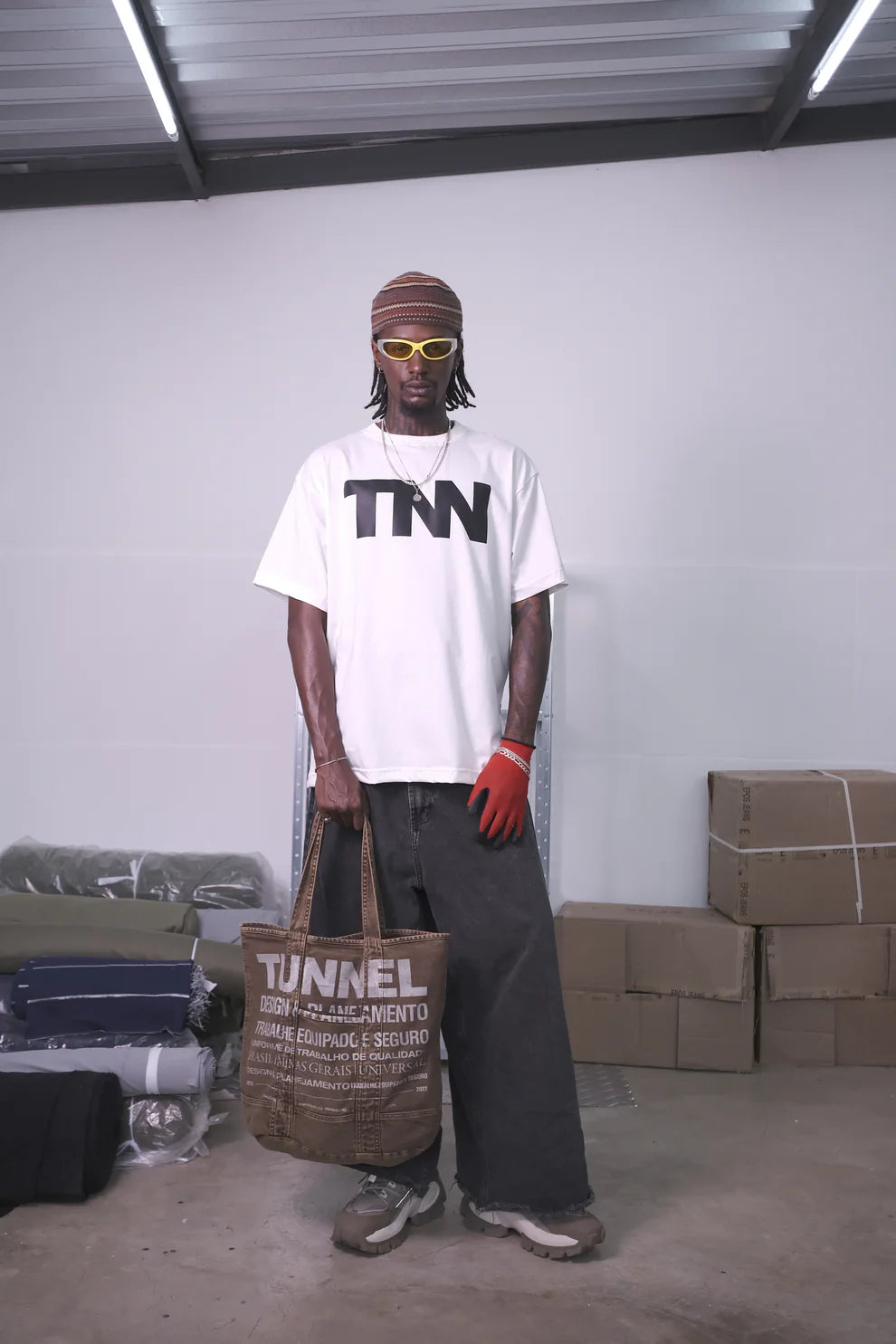 Bolsa Sarja Tunnel Marmorizada Marrom