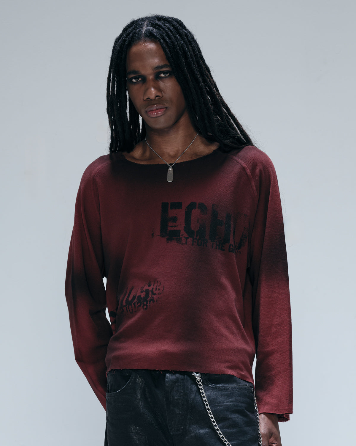 Camiseta Manga Longa Egho Stencil Vermelha