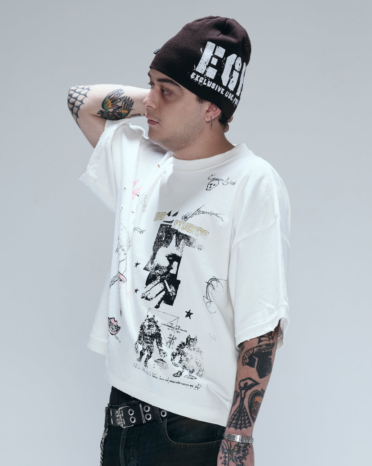 Camiseta Overboxy Egho Zine Off White