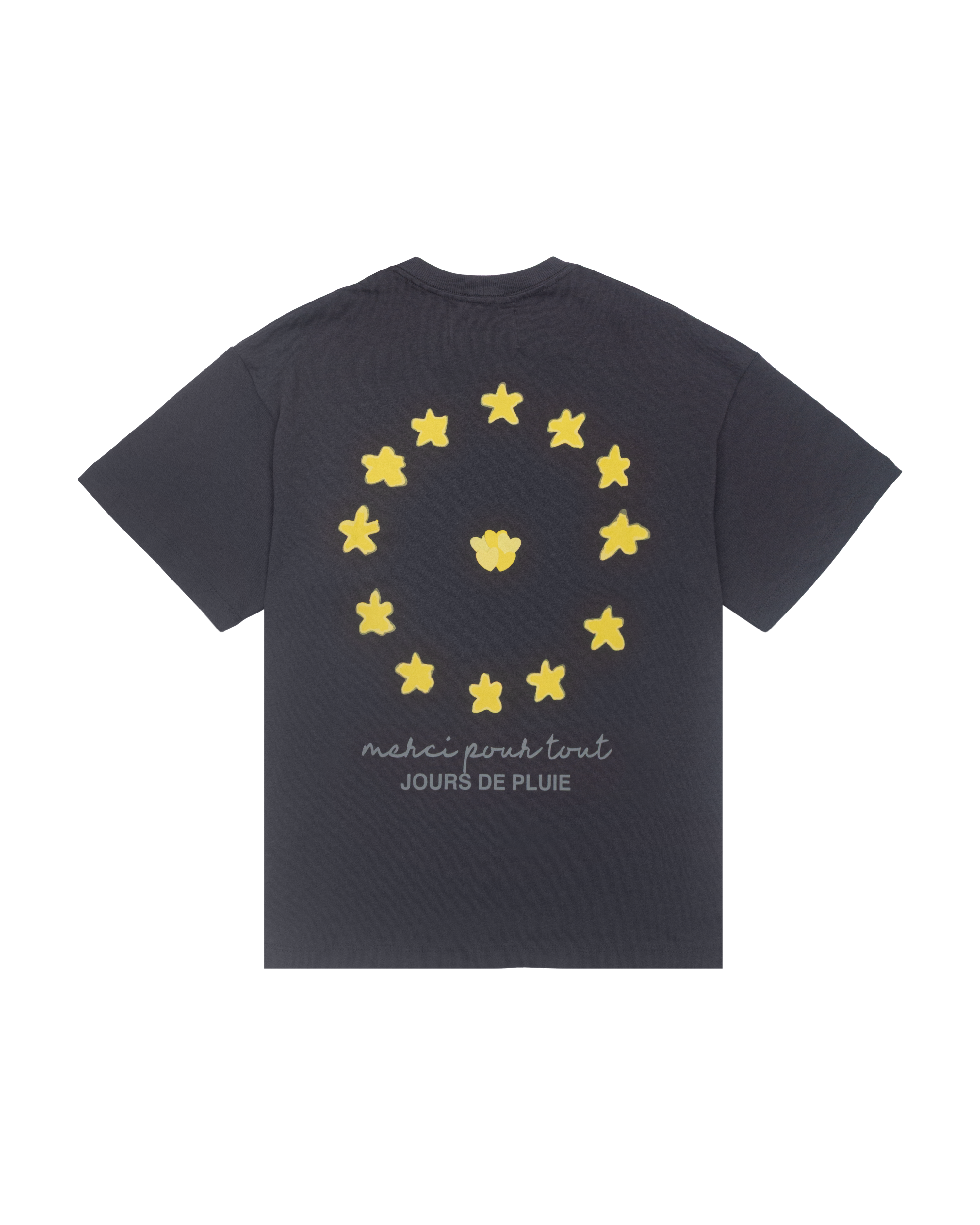Camiseta Jours de Pluie Boxy Euro Cinza