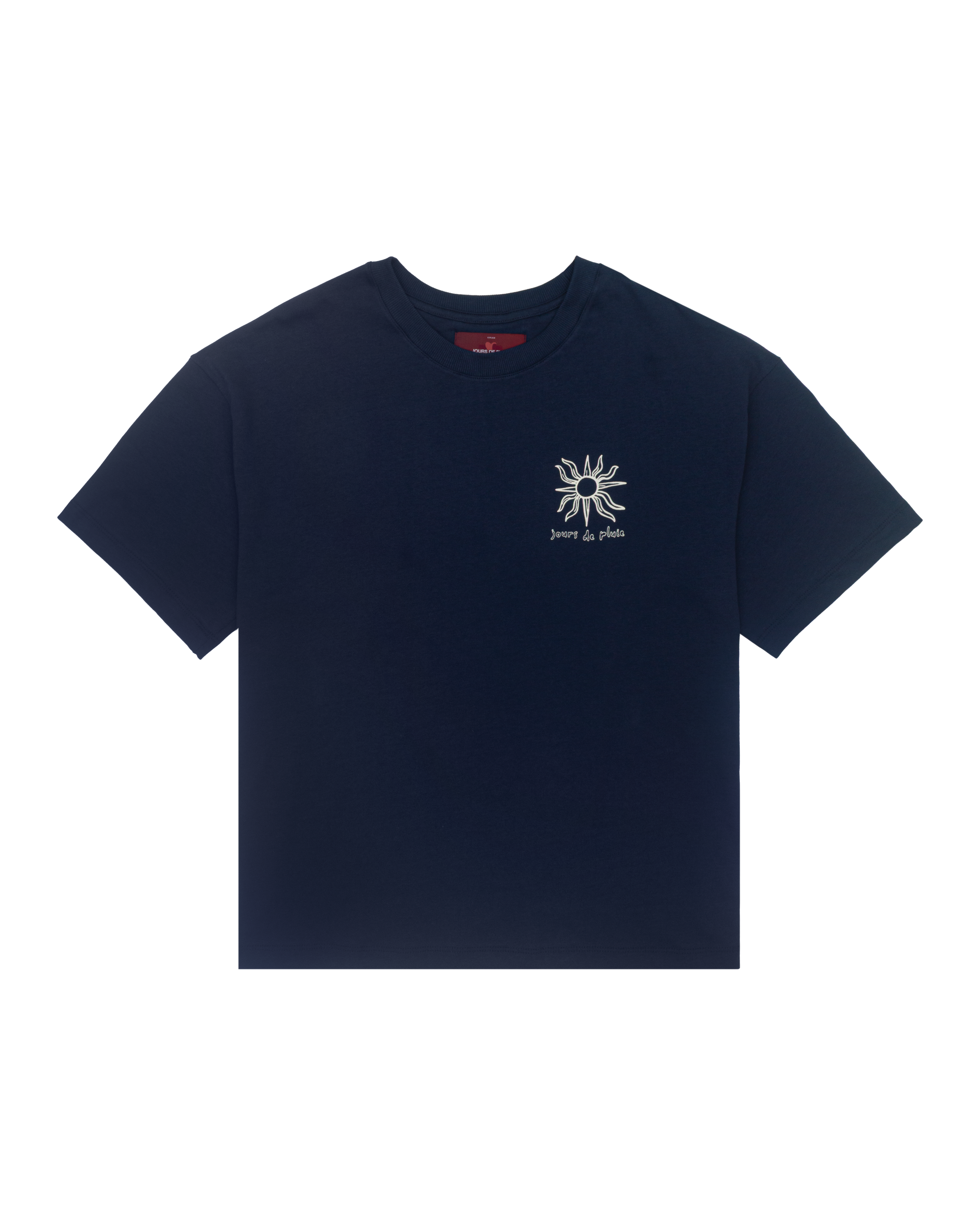 Camiseta Jours de Pluie Boxy Soleil Azul