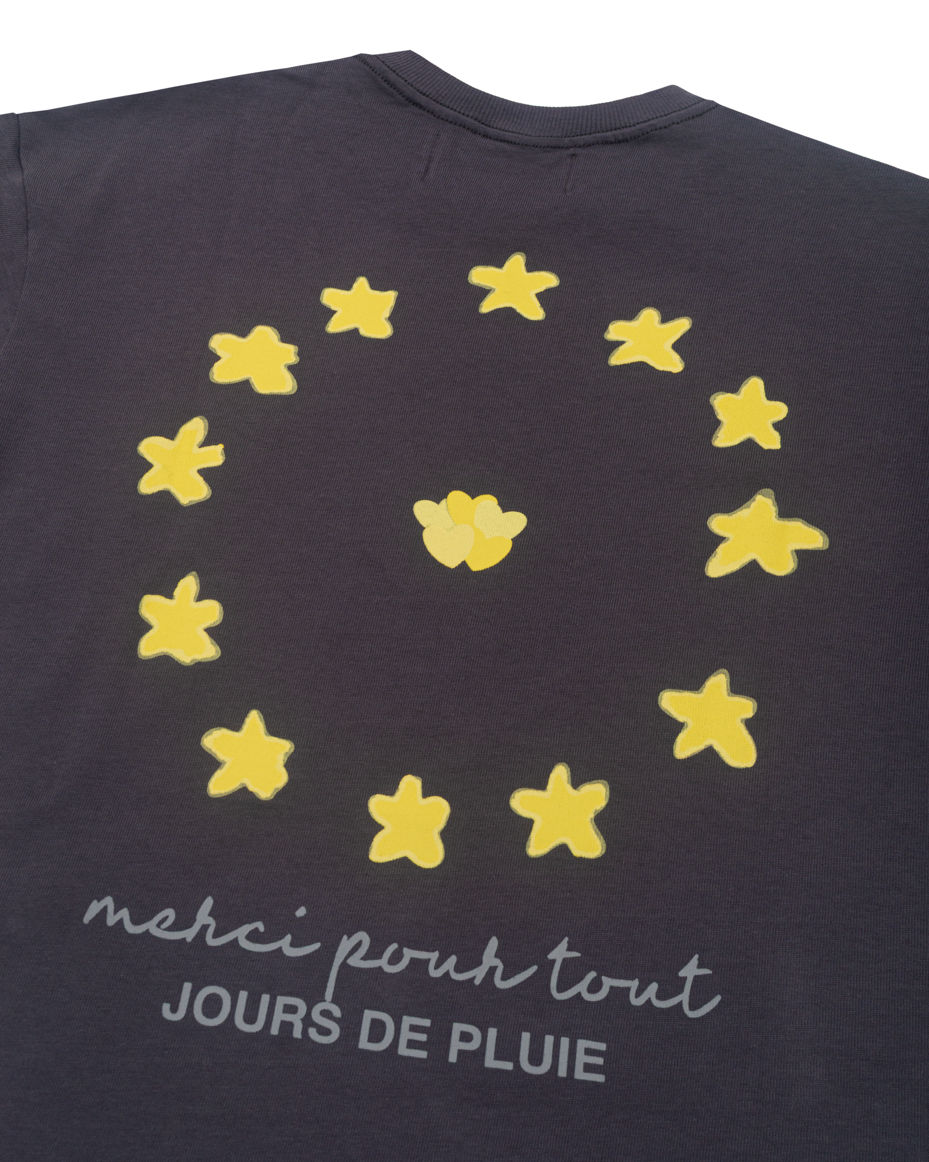 Camiseta Jours de Pluie Boxy Euro Cinza