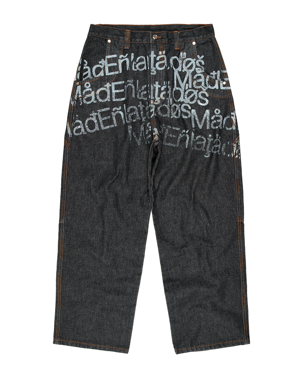 Calça Jeans Mad Enlatados Curvas Caracteres Preta