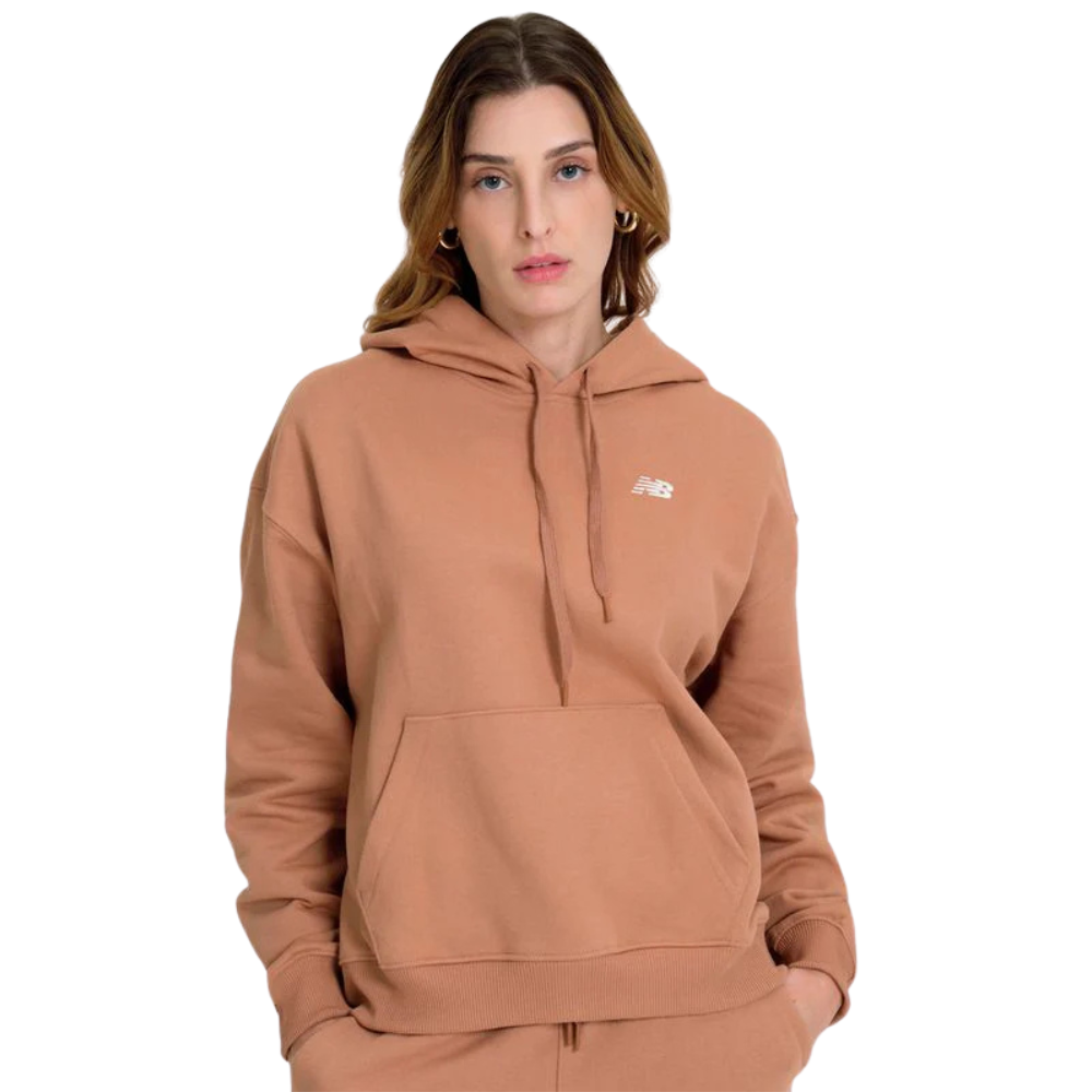 Casaco Com Capuz Feminino NB Small Logo Amendoa