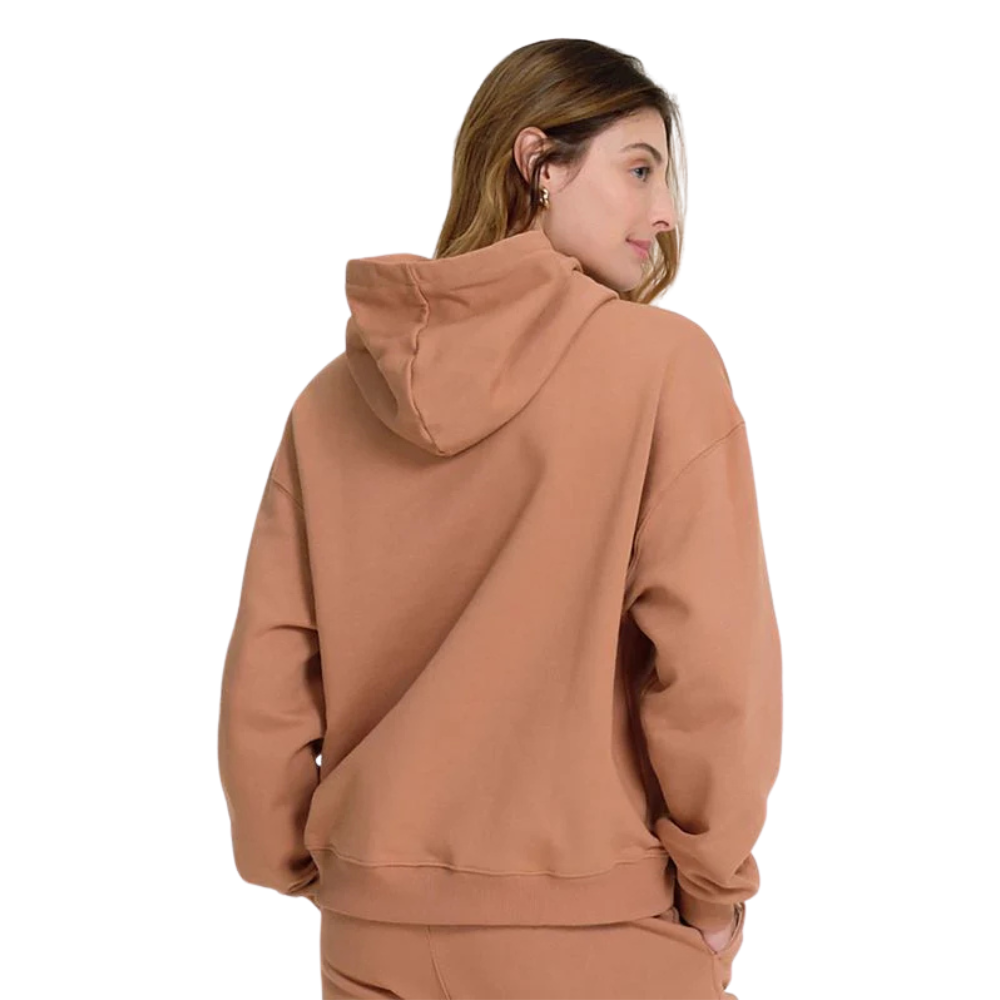 Casaco Com Capuz Feminino NB Small Logo Amendoa