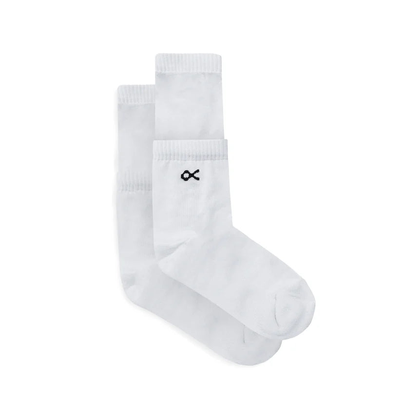 Meia Quadro Creations Cano Alto Branca