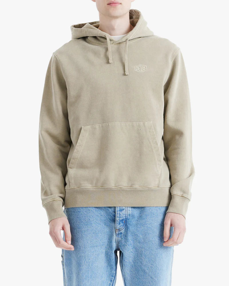 Moletom Canguru Deus Shield Garment Dyed Bege