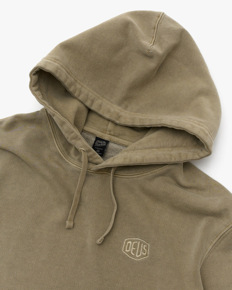 Moletom Canguru Deus Shield Garment Dyed Bege