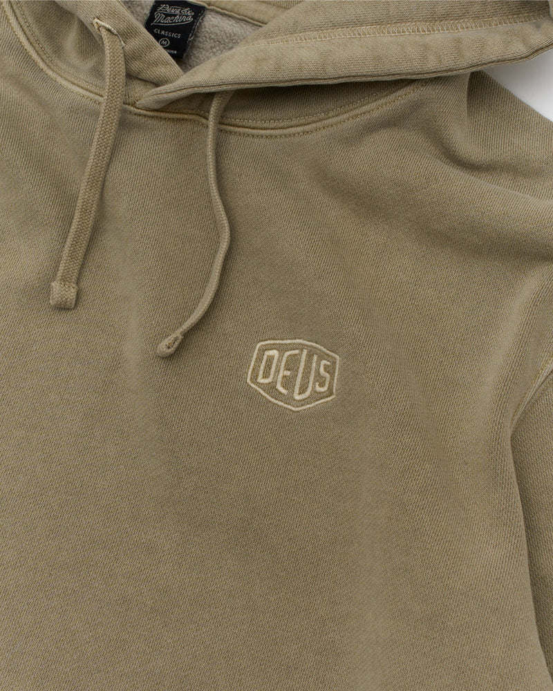 Moletom Canguru Deus Shield Garment Dyed Bege