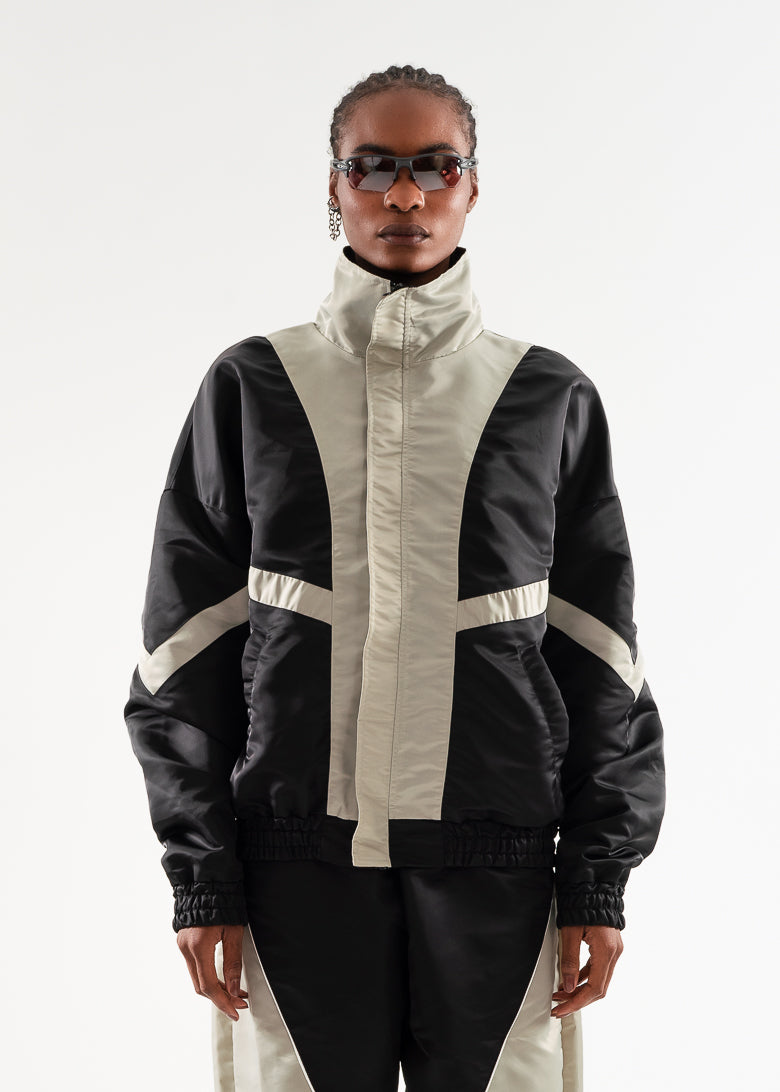 Jaqueta Forca Recorte Nylon Preto e Cinza