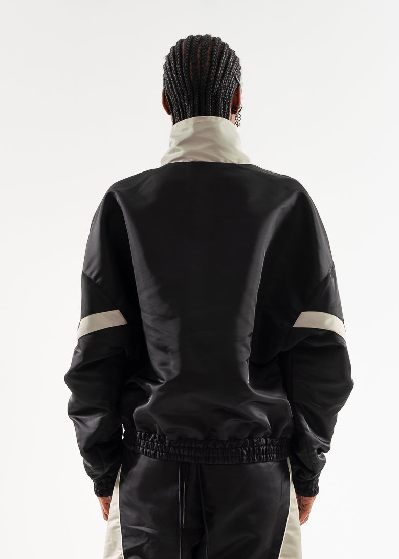 Jaqueta Forca Recorte Nylon Preto e Cinza