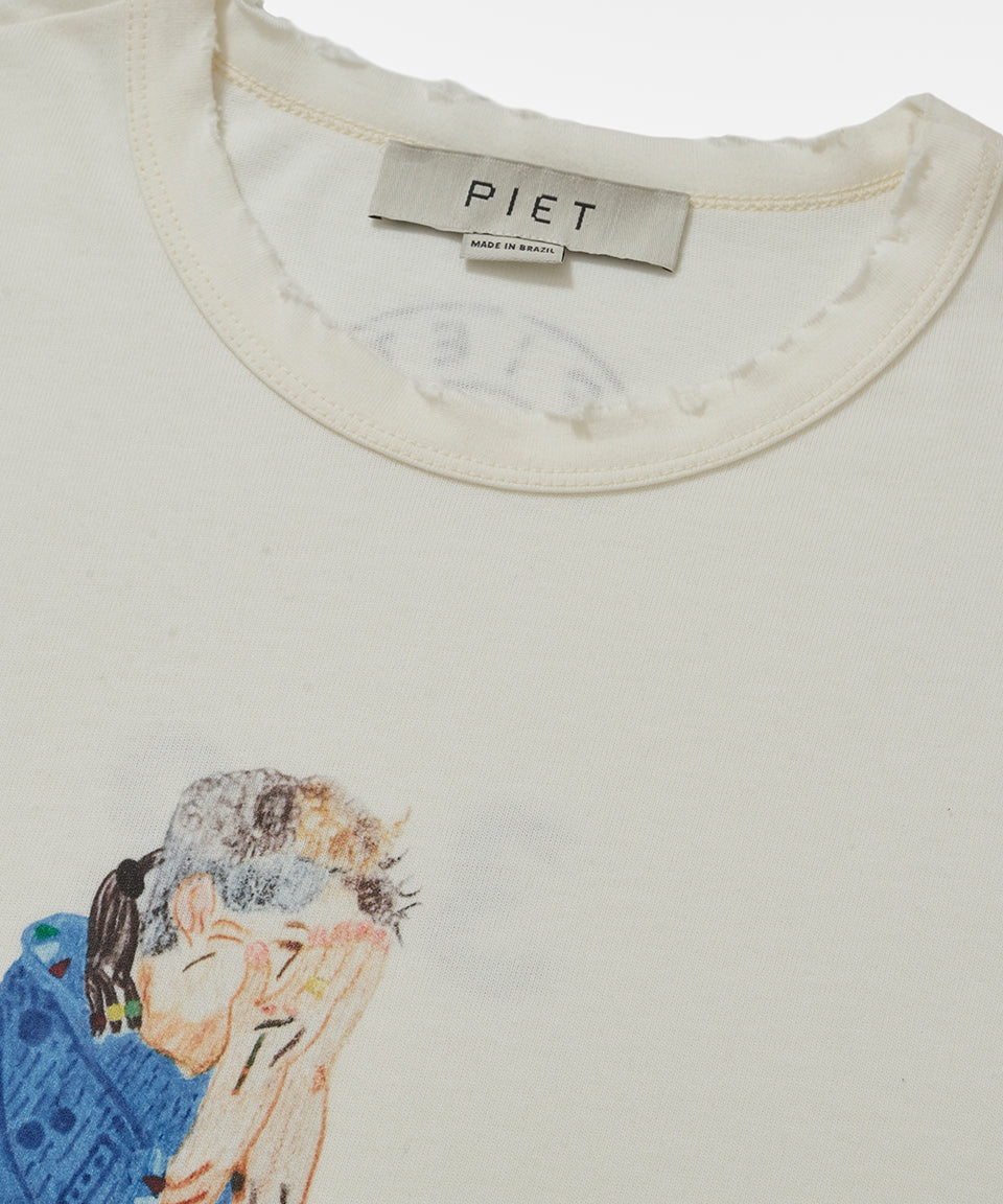 Camiseta Piet Baggio Illustrated Bone White