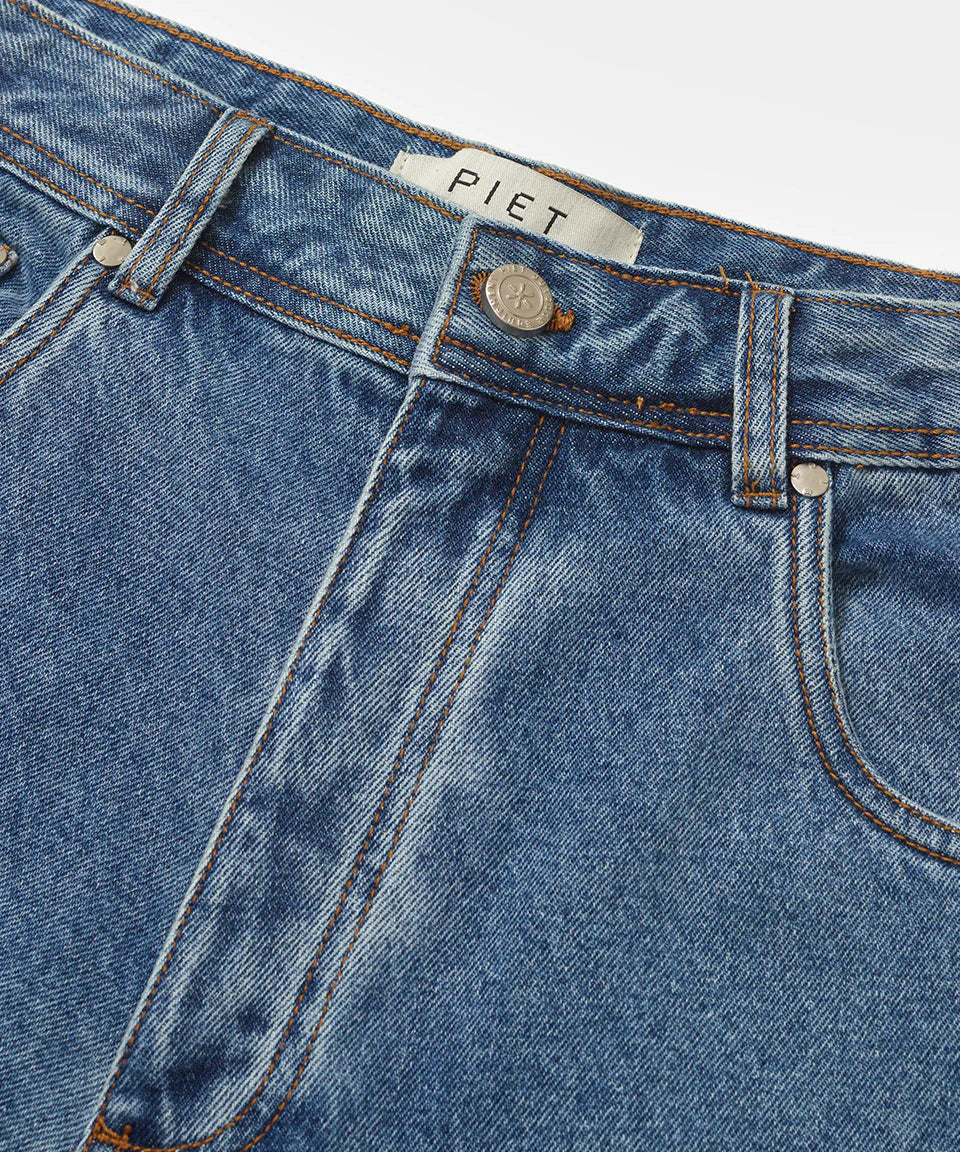 Shorts Jeans Piet Brand New Washed Denin Azul Claro