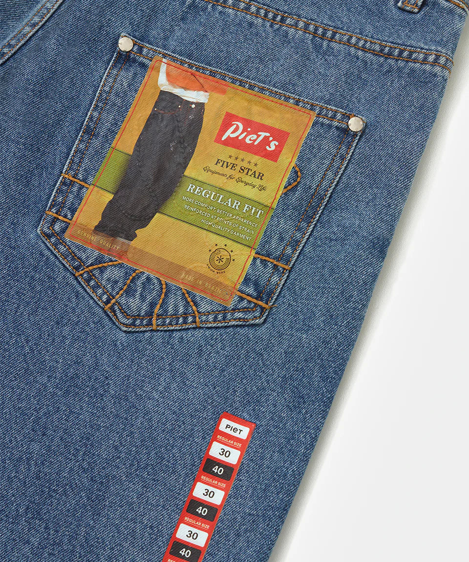Shorts Jeans Piet Brand New Washed Denin Azul Claro