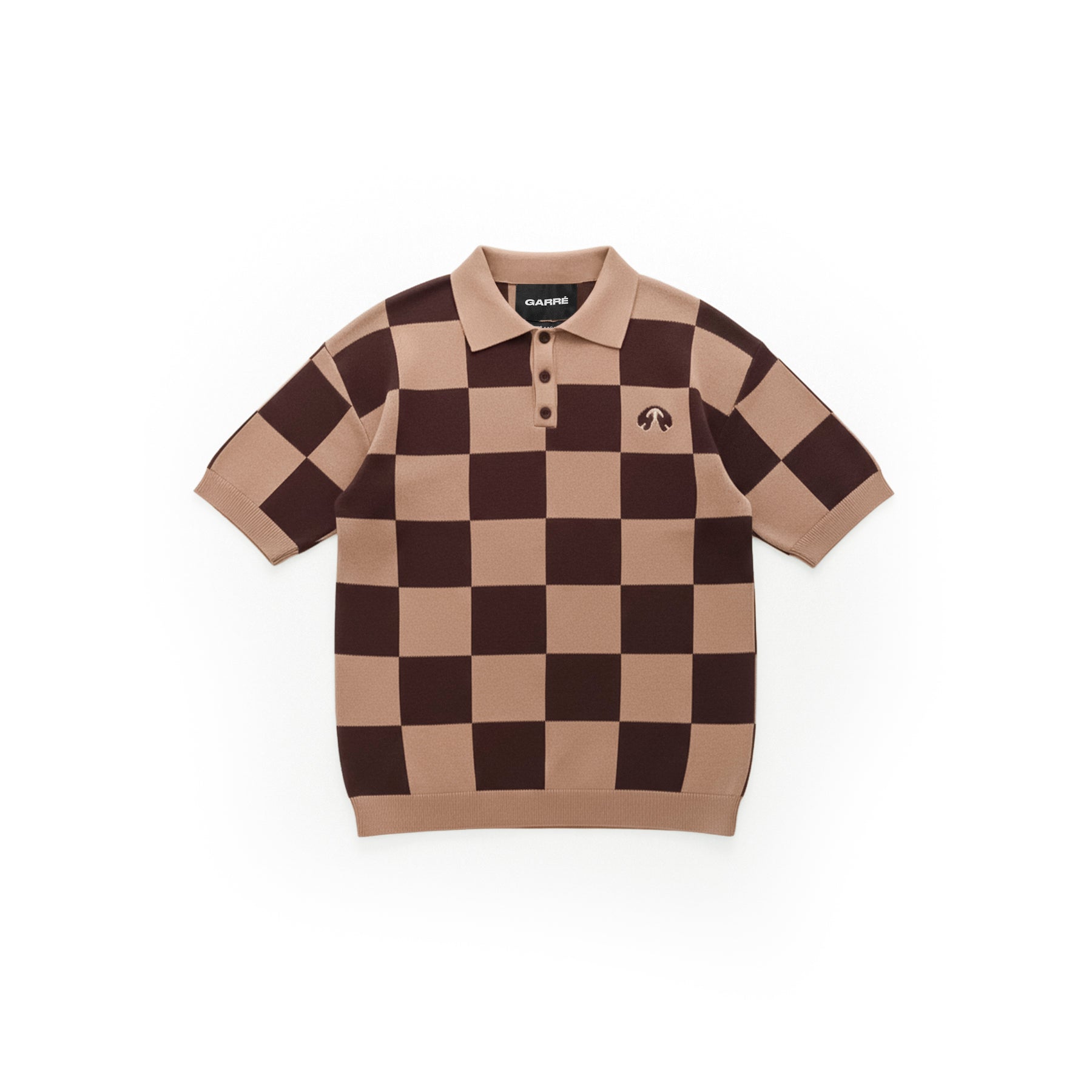 Polo Garré Xadrez Marrom