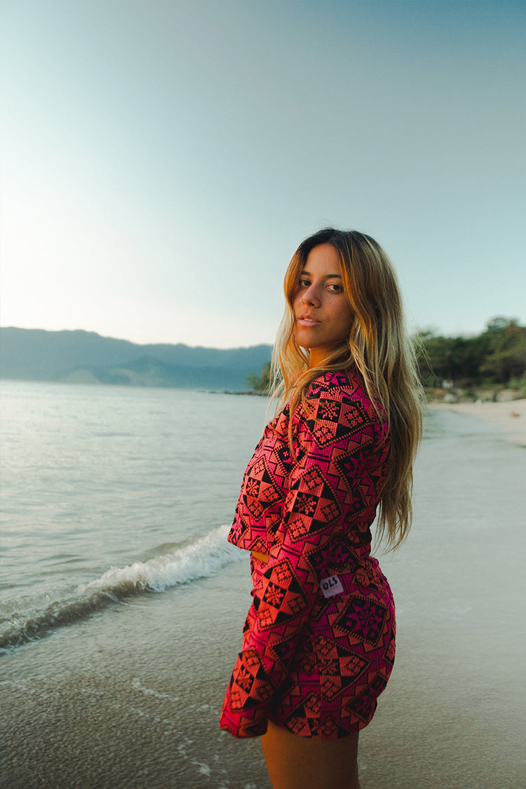 Casaqueto Cocktail Tule Bordado Pink