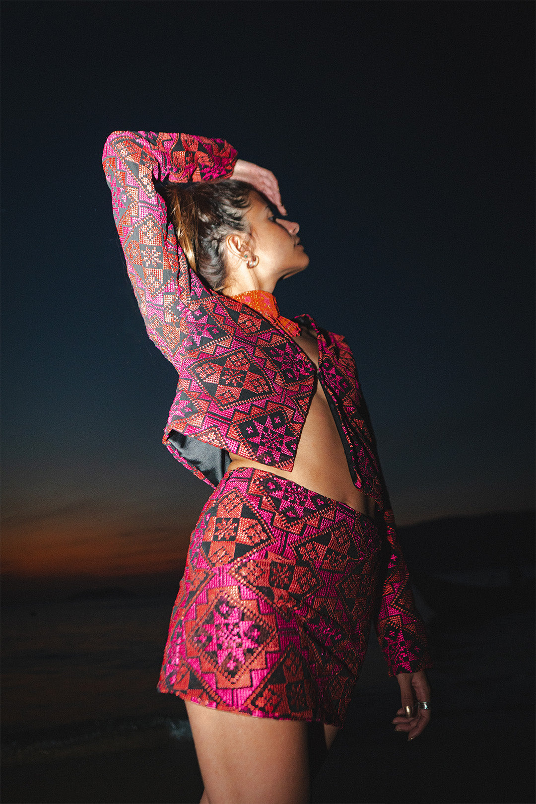 Casaqueto Cocktail Tule Bordado Pink