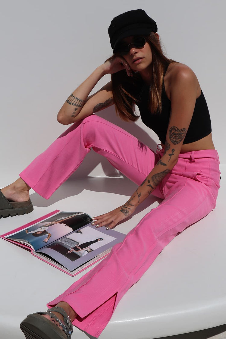 Calça Peralta Alfaiataria Linho Pink