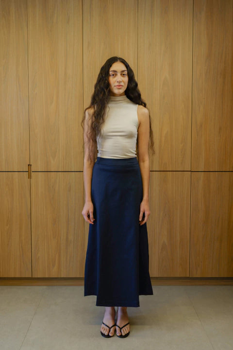 Saia Tansu Noma Azul Marinho