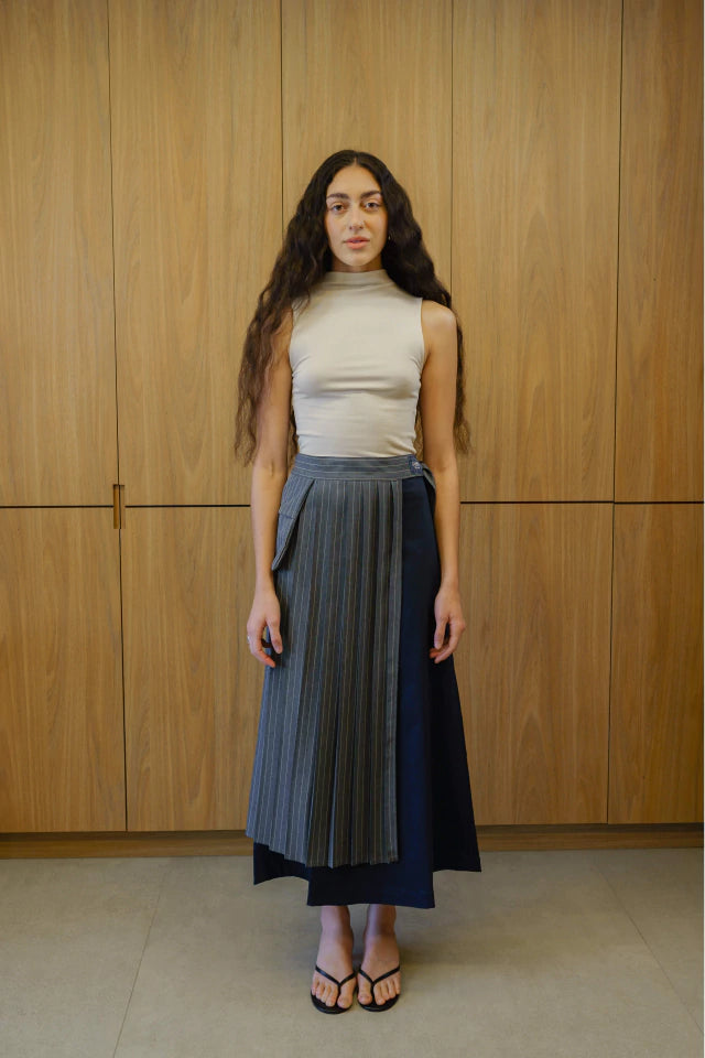 Cinto de Sobrepor Cinza Listrado