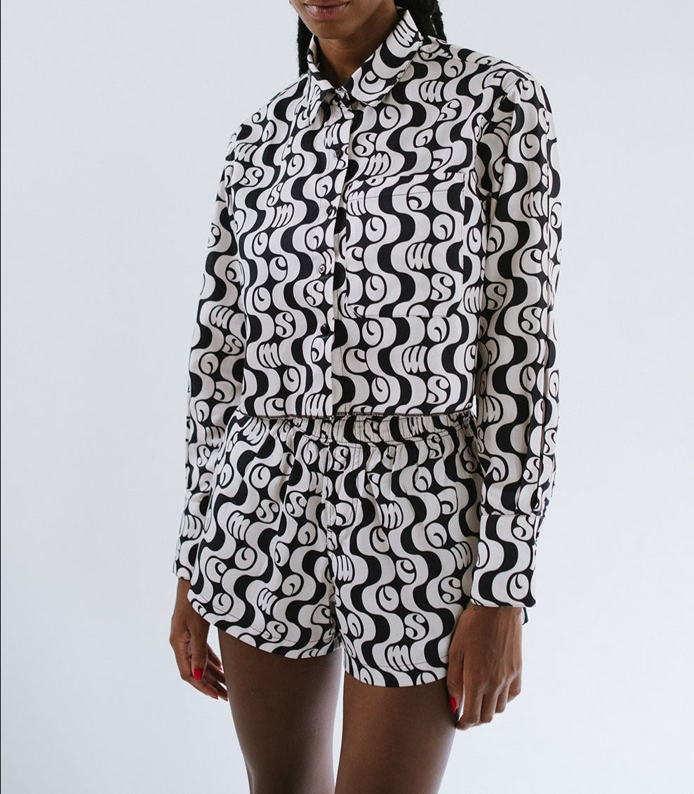 Camisa Cropped Orla Preto