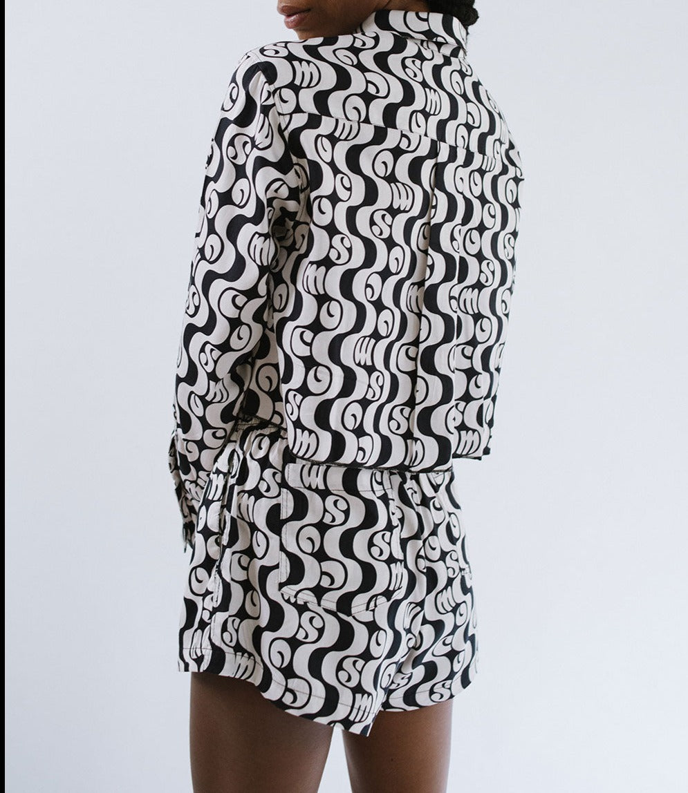 Camisa Cropped Orla Preto