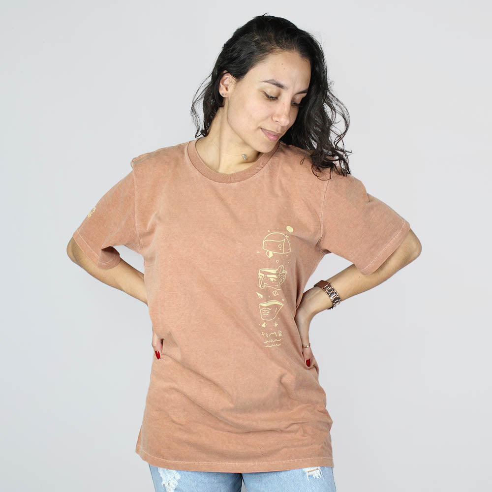 T-Shirt Colab Pomp Marrom Telha