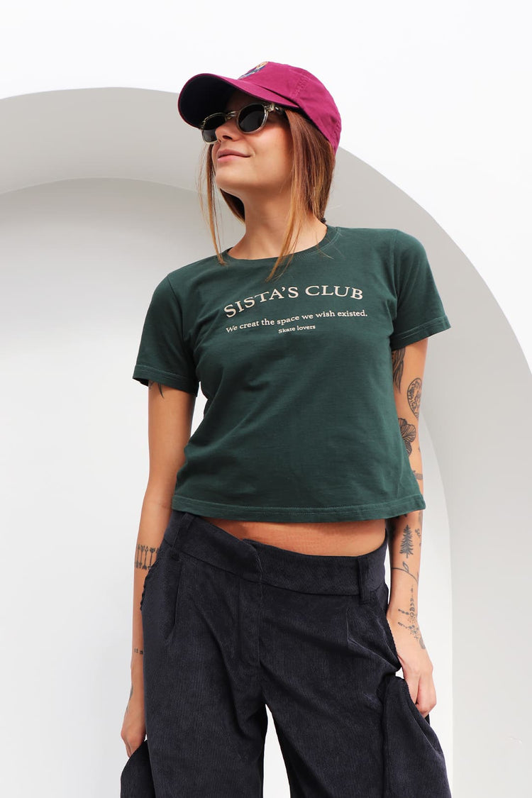 Camiseta Baby Look Sistas Club Green