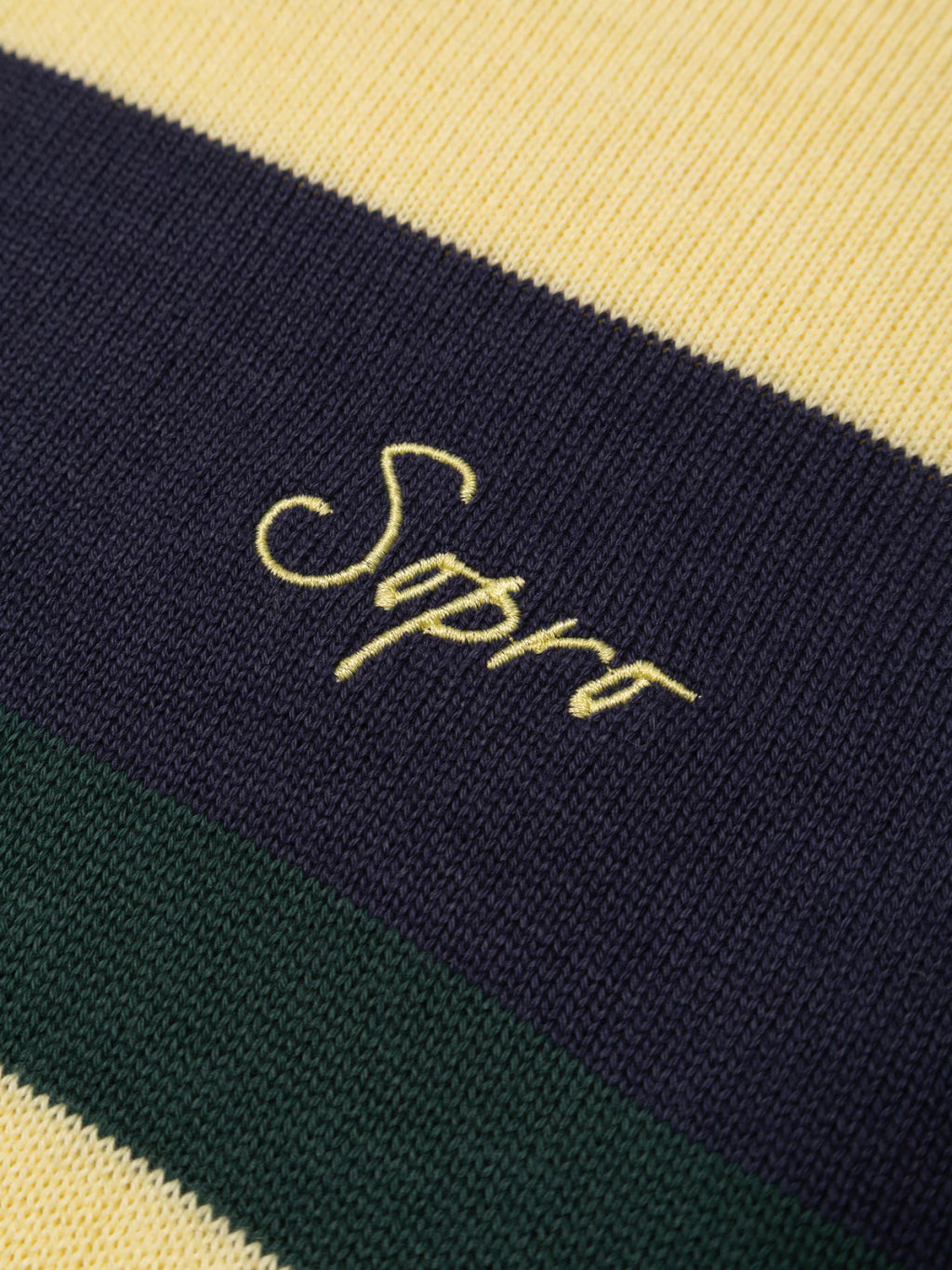 Casaco Tricot Sopro Cropped Formação Completa Amarelo e Verde