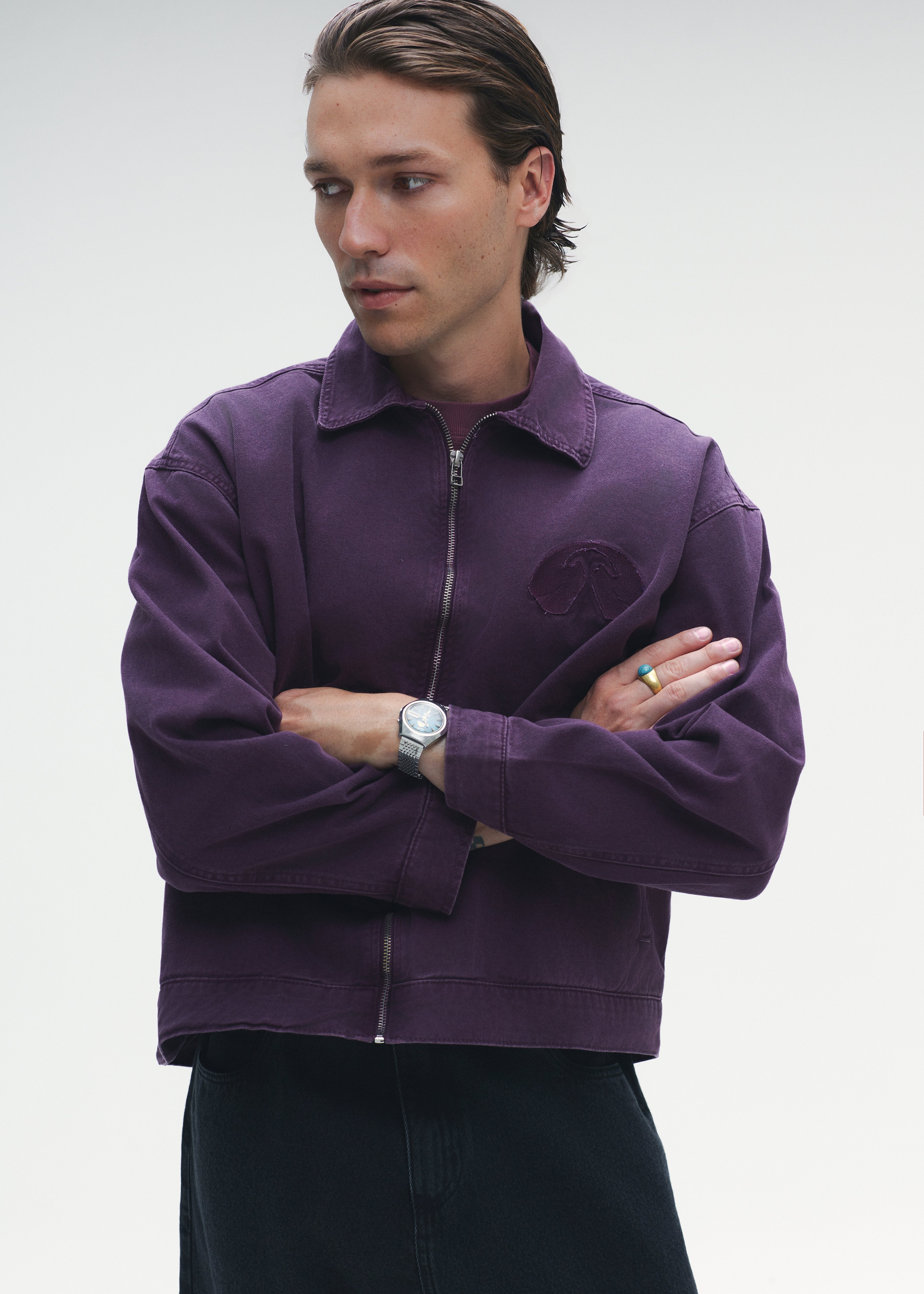 Jaqueta Garré Twill Zip Roxa