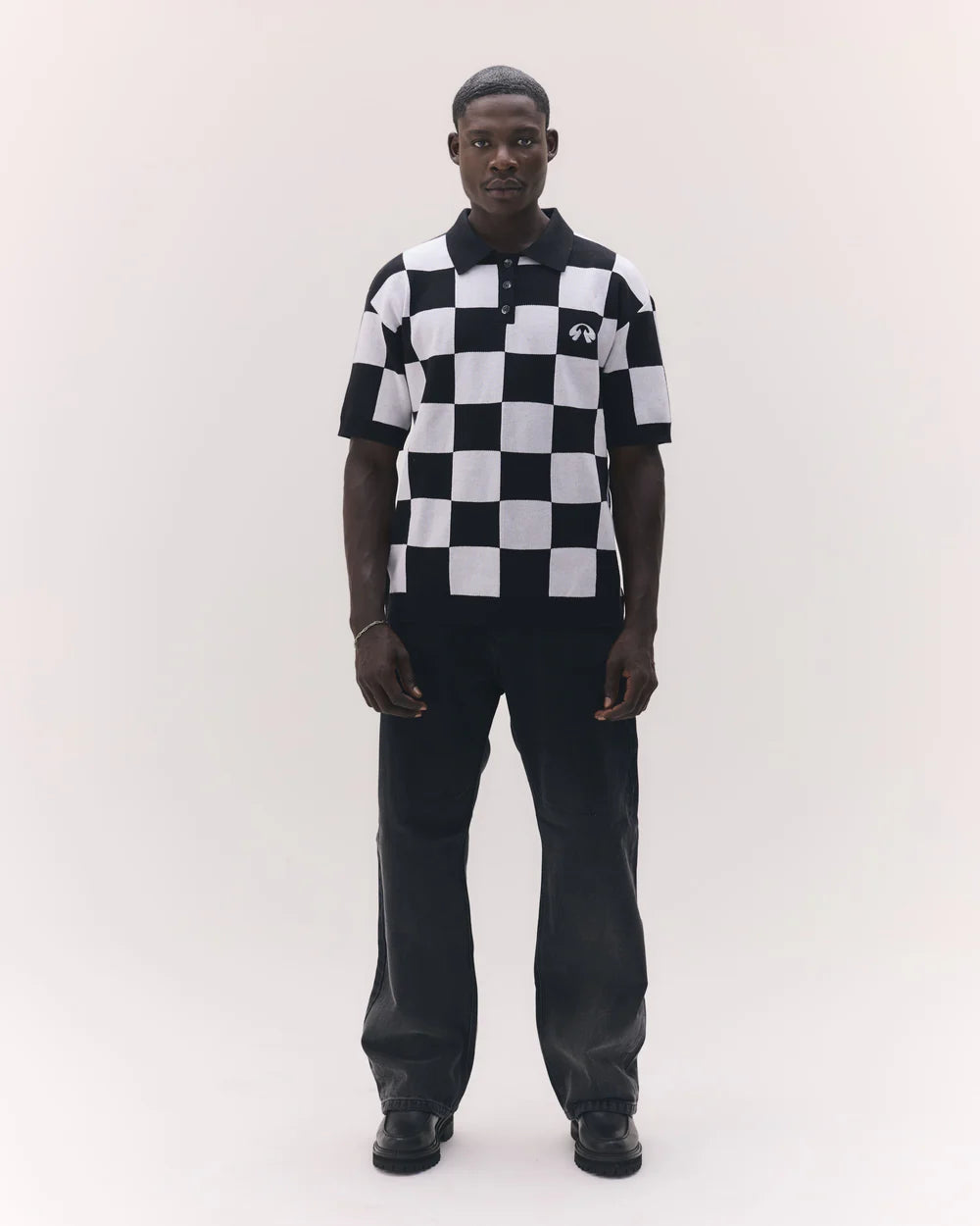 Polo Garré Xadrez Preta