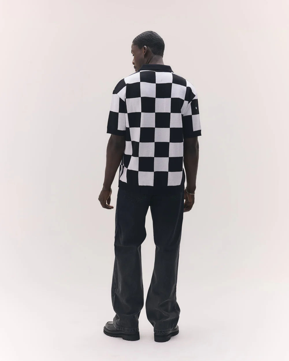 Polo Garré Xadrez Preta