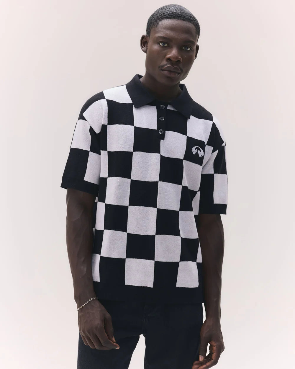 Polo Garré Xadrez Preta
