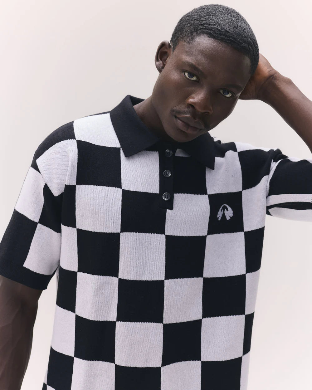 Polo Garré Xadrez Preta