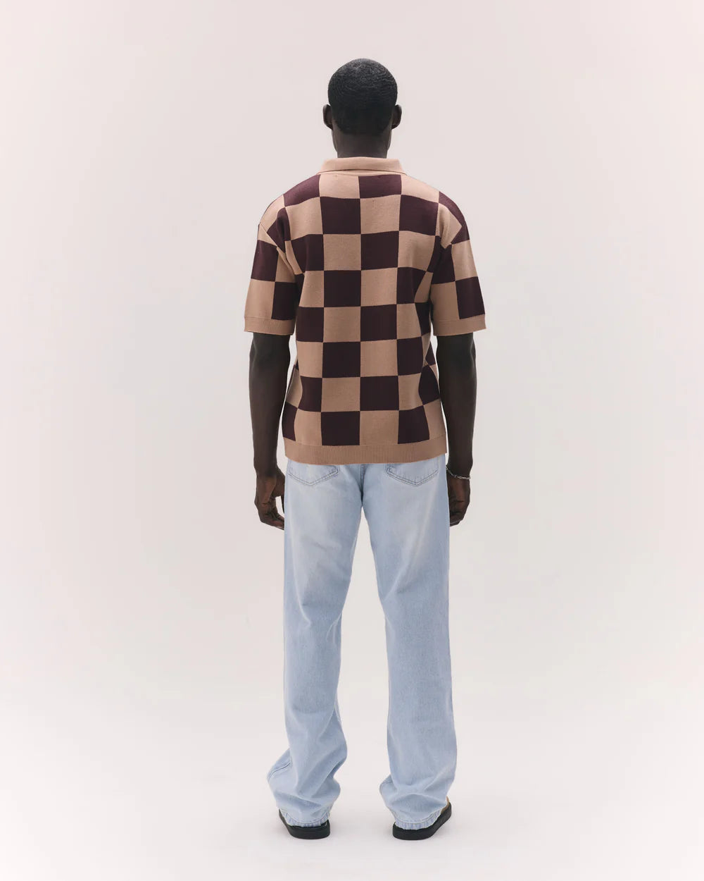 Polo Garré Xadrez Marrom