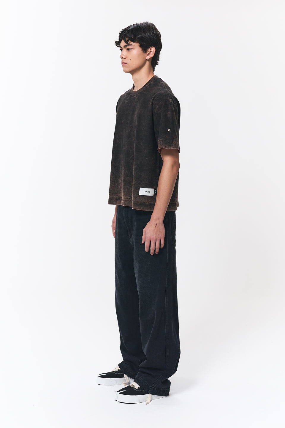 Camiseta Dupla Face Pace Pattern Marrom