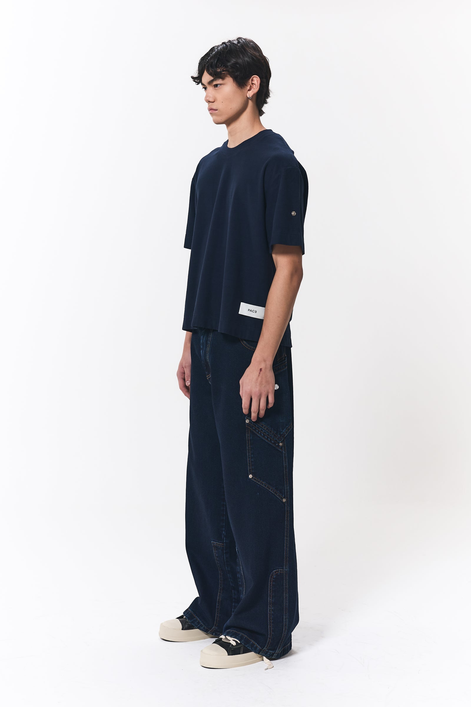 Camiseta Dupla Face Pace Pattern Azul Marinho