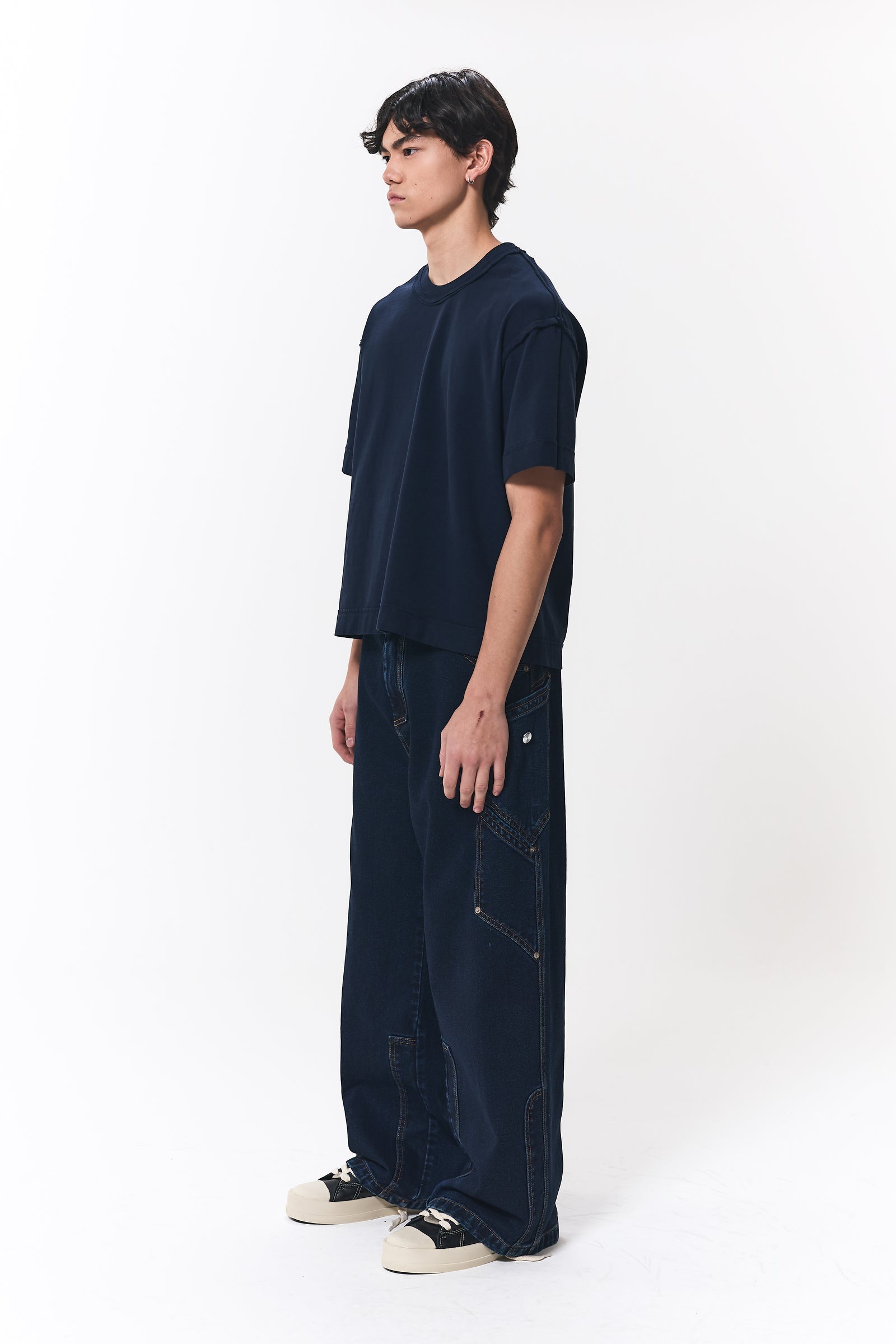 Camiseta Dupla Face Pace Pattern Azul Marinho