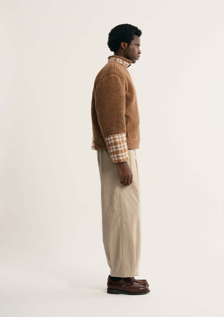 Jaqueta Carnan Fleece Plaid Marrom